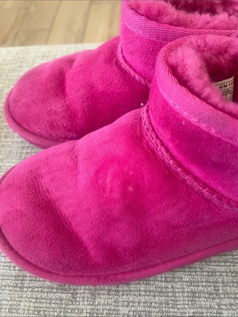 UGG Kids Hot Pink Shearling-Lined Booties